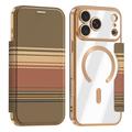 iPhone 18 Pro Max Stilig magnetisk flipp-deksel med RFID-kortspor - brun