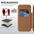 iPhone 18 Pro Max Stilig magnetisk flipp-deksel med RFID-kortspor - brun