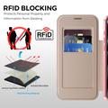 iPhone 18 Pro Max Stilig magnetisk flipp-deksel med RFID-kortspor - rosa