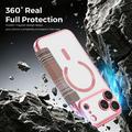 iPhone 18 Pro Max Stilig magnetisk flipp-deksel med RFID-kortspor - rosa
