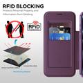 iPhone 18 Pro Max Stilig magnetisk flipp-deksel med RFID-kortspor - lilla