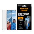 iPhone 18 Pro PanzerGlass Ultra-Wide Fit EasyAligner 2-Way Privatliv Beskyttelsesglass - 9H - svart kant