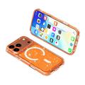 iPhone 18 Pro Stylish Glitter Series Hybrid-deksel - MagSafe-kompatibel - Oransje