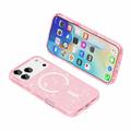 iPhone 18 Pro Stylish Glitter Series Hybrid-deksel - MagSafe-kompatibel - Rosa