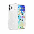 iPhone 18 Pro Stylish Glitter Series Hybrid-deksel - MagSafe-kompatibel - Hvit