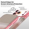 iPhone 18 Pro Stilig magnetisk flipp-deksel med RFID-kortspor - rosa
