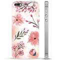 iPhone 5/5S/SE TPU-deksel - Rosa Blomster