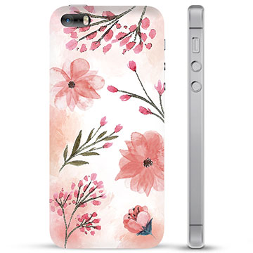 iPhone 5/5S/SE TPU-deksel - Rosa Blomster
