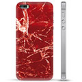iPhone 5/5S/SE TPU-deksel - Rød Marmor