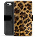 iPhone 5/5S/SE Premium Lommebok-deksel - Leopard