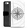 iPhone 5/5S/SE Premium Lommebok-deksel - Kompass