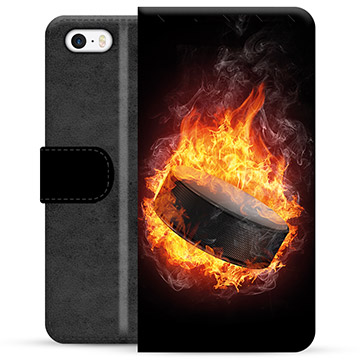 iPhone 5/5S/SE Premium Lommebok-deksel - Ishockey
