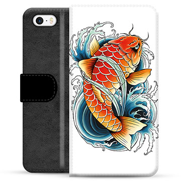 iPhone 5/5S/SE Premium Lommebok-deksel - Koi Fisk