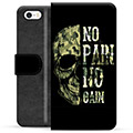 iPhone 5/5S/SE Premium Lommebok-deksel - No Pain, No Gain