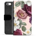 iPhone 5/5S/SE Premium Lommebok-deksel - Romantiske Blomster