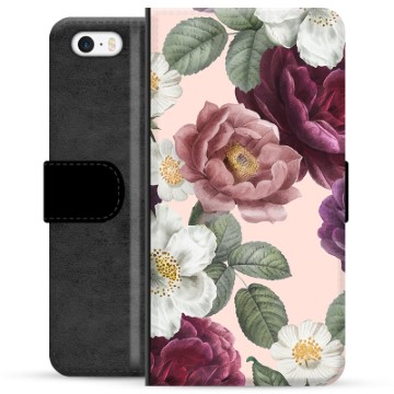 iPhone 5/5S/SE Premium Lommebok-deksel - Romantiske Blomster