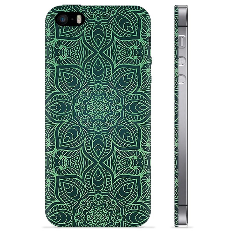 iPhone 5/5S/SE TPU-deksel - Grønn Mandala