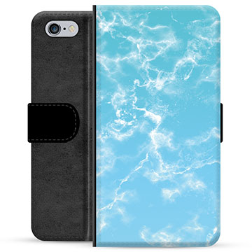 iPhone 6 / 6S Premium Lommebok-deksel - Blå Marmor