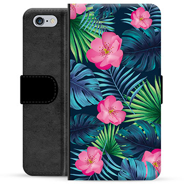 iPhone 6 / 6S Premium Lommebok-deksel - Tropiske Blomster