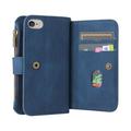 iPhone 6/7/8/SE (2020)/SE (2022) flipcover med stropp, lommebok og kortholdere - blå