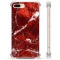 iPhone 7 Plus / iPhone 8 Plus Hybrid-deksel - Rød Marmor