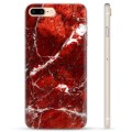 iPhone 7 Plus / iPhone 8 Plus TPU-deksel - Rød Marmor