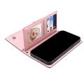 iPhone 7/8/SE (2020)/SE (2022) Esseble lommebokveske med glidelås og håndleddsstropp - rosa