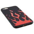 iPhone 7/8/SE (2020)/SE (2022) Silikon-deksel med flammer - Svart