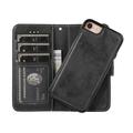iPhone 7/8/SE (2020)/SE (2022) Vintage 2-i-1 lommeboketui med avtakbart deksel - svart