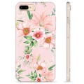 iPhone 7 Plus / iPhone 8 Plus TPU-deksel - Akvarell Blomster