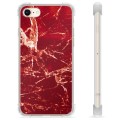 iPhone 7/8/SE (2020)/SE (2022) Hybrid-deksel - Rød Marmor
