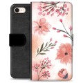 iPhone 7/8/SE (2020) Premium Lommebok-deksel - Rosa Blomster