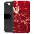 iPhone 7/8/SE (2020)/SE (2022) Premium Lommebok-deksel - Rød Marmor