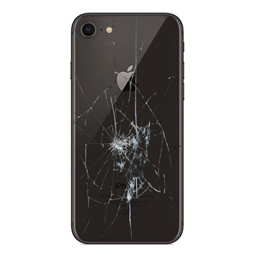 iPhone 8 Bakdeksel reparasjon - Kun Glass - Svart