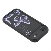 iPhone Air TPU-deksel med sommerfugltrykk - Lilla / svart