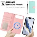 iPhone Air avtakbar lommebokveske med MagSafe, RFID-beskyttelse og håndrem - Mynte / Rosa