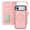 iPhone Air avtakbar lommebokveske med MagSafe, RFID-beskyttelse og håndrem - Mynte / Rosa