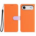 iPhone Air avtakbar lommebokveske med MagSafe, RFID-beskyttelse og håndrem - oransje / lilla