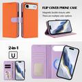 iPhone Air avtakbar lommebokveske med MagSafe, RFID-beskyttelse og håndrem - oransje / lilla