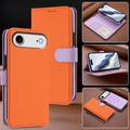 iPhone Air avtakbar lommebokveske med MagSafe, RFID-beskyttelse og håndrem - oransje / lilla