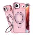 iPhone Air Glitter Hybrid-deksel med kickstand - MagSafe-kompatibel - Rosa