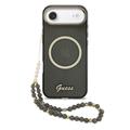iPhone Air Guess IML Glitter Script Rem-deksel - MagSafe-kompatibel - Svart