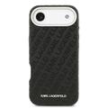 iPhone Air Karl Lagerfeld Grained Repeated Logo MagSafe-deksel - Svart