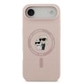 iPhone Air Karl Lagerfeld Karl and Choupette MagSafe-deksel i flytende silikon - Rosa
