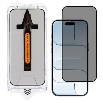 iPhone Air Beskyttelsesglass med personvern med installasjonsverktøy - 9H - svart kant