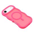 iPhone Air Bølgekant magnetisk hybrid-deksel - varm rosa