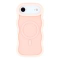 iPhone Air Bølgekant magnetisk hybrid-deksel - rosa
