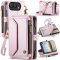 iPhone Duo CaseMe C36 RFID-blokkerende lommeboketui - Rosa