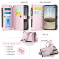 iPhone Duo CaseMe C36 RFID-blokkerende lommeboketui - Rosa