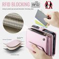 iPhone Duo CaseMe C36 RFID-blokkerende lommeboketui - Rosa